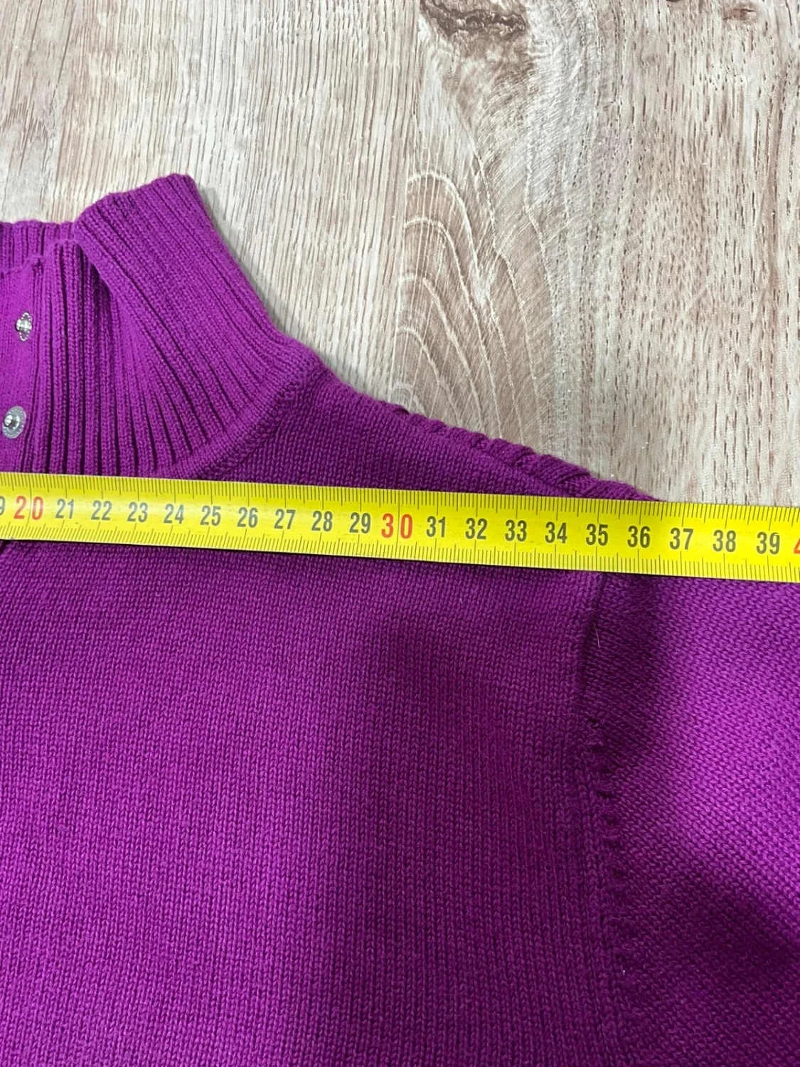 Pull Tommy Hilfiger col boutonné Femme L 100% Coton violet – photo 10